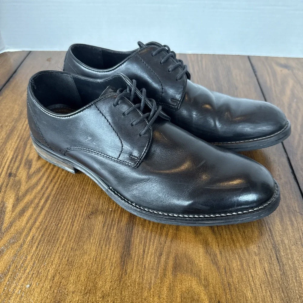 TAILORED CULTURE STAFFORD SHOES GENUINE LEATHER MENS 8 M BLACK‎